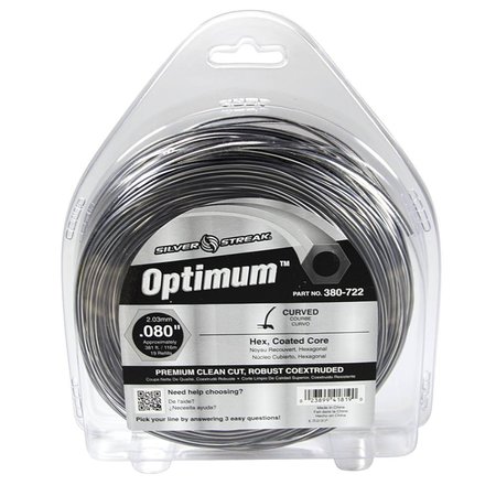 STENS New 380-722 Optimum Trimmer Line For Gray Color 0.080" Diameter Hex Shape Robust Co-Extruded 380-722